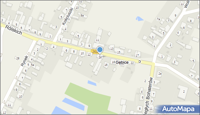 Gębice, Ducha Świętego, 14, mapa Gębice