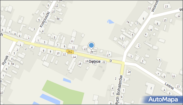 Gębice, Ducha Świętego, 15, mapa Gębice