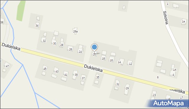 Głojsce, Dukielska, 20, mapa Głojsce