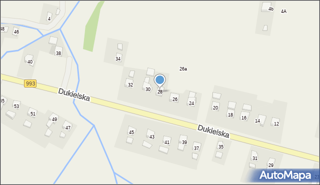 Głojsce, Dukielska, 28, mapa Głojsce