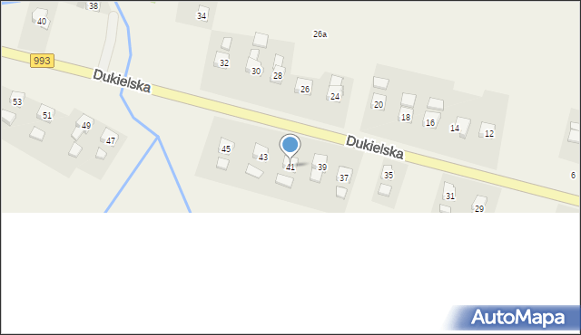 Głojsce, Dukielska, 41, mapa Głojsce