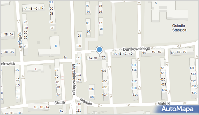 Gorzów Wielkopolski, Dunikowskiego Ksawerego, 2C, mapa Gorzów Wielkopolski