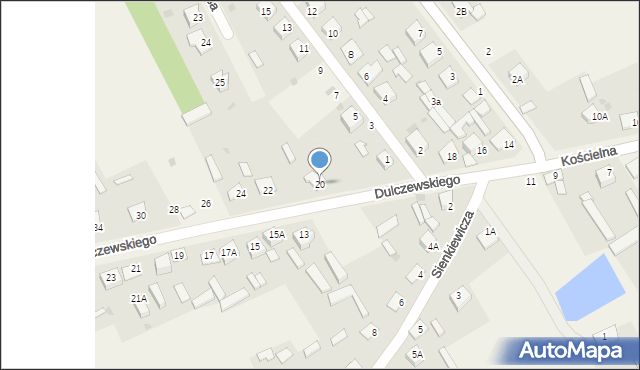 Goworowo, Dulczewskiego Stanisława, ks., 20, mapa Goworowo