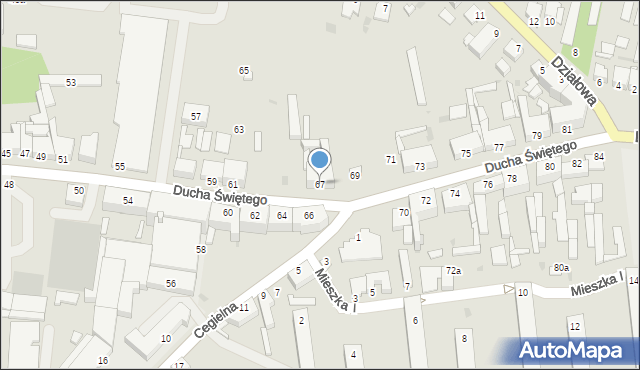 Inowrocław, Ducha Świętego, 67, mapa Inowrocławia