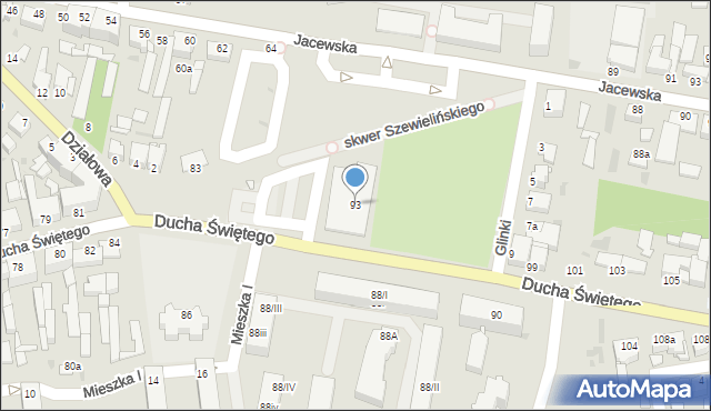 Inowrocław, Ducha Świętego, 93, mapa Inowrocławia