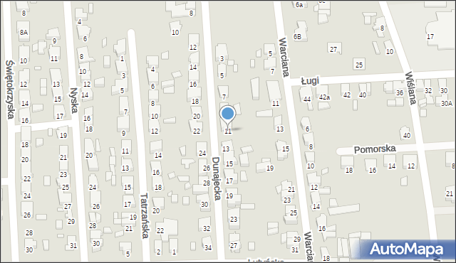 Jarocin, Dunajecka, 11, mapa Jarocin