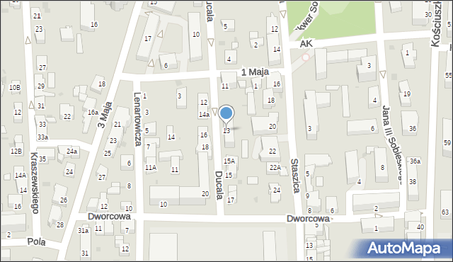 Jasło, Ducala Józefa, 9, mapa Jasła