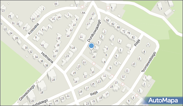 Jelenia Góra, Dunikowskiego Ksawerego, 9, mapa Jelenia Góra