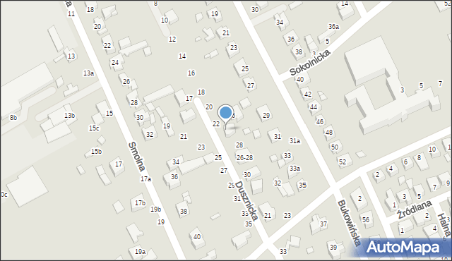 Kalisz, Dusznicka, 24, mapa Kalisza