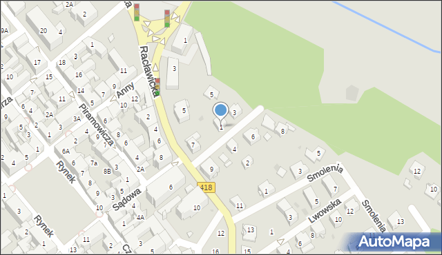 Kędzierzyn-Koźle, Dunajewskiego Isaaka, 1, mapa Kędzierzyna-Koźle