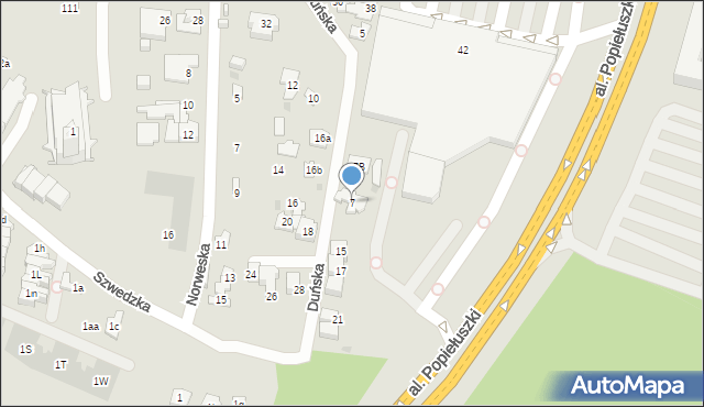 Kielce, Duńska, 7, mapa Kielc