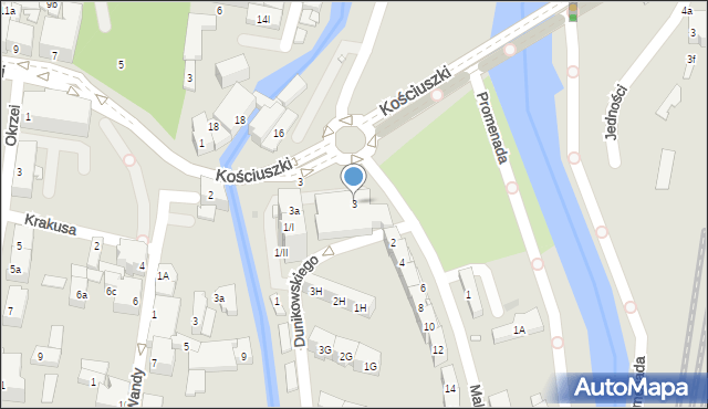 Kłodzko, Dunikowskiego Ksawerego, 3, mapa Kłodzka