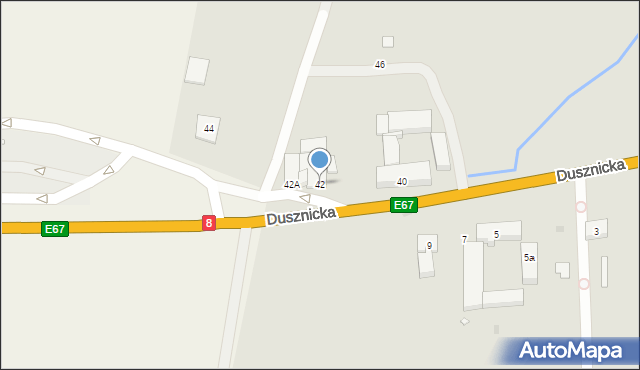 Kłodzko, Dusznicka, 42, mapa Kłodzka