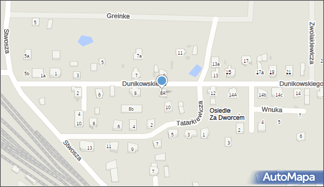 Kościerzyna, Dunikowskiego Ksawerego, 8A, mapa Kościerzyna