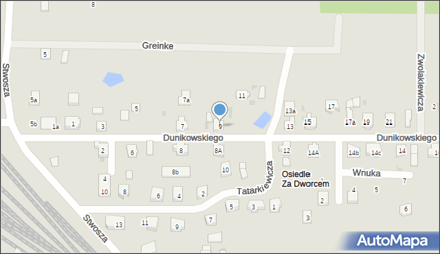 Kościerzyna, Dunikowskiego Ksawerego, 9, mapa Kościerzyna