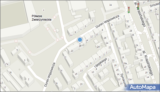 Kraków, Dunin-Wąsowicza Zbigniewa, rtm., 18, mapa Krakowa