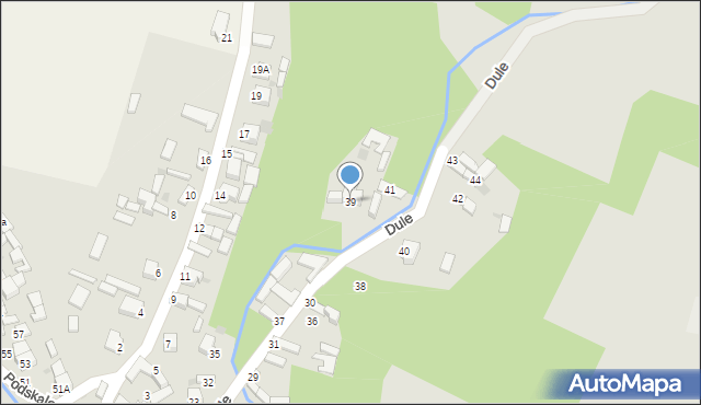 Łagów, Dule, 39, mapa Łagów