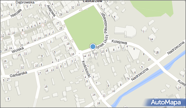 Łaskarzew, Duży Rynek Piłsudskiego Józefa, marsz., 11a, mapa Łaskarzew