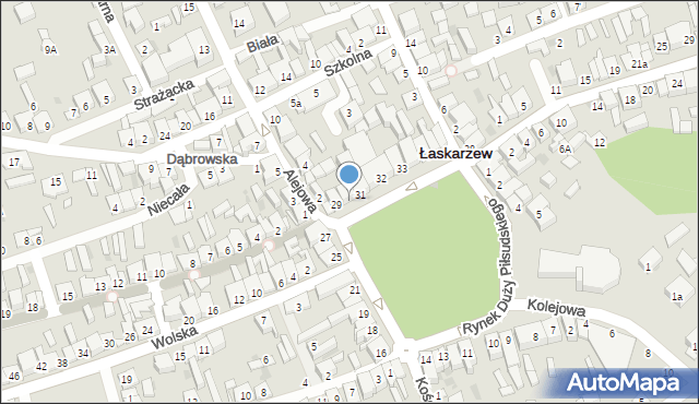 Łaskarzew, Duży Rynek Piłsudskiego Józefa, marsz., 30, mapa Łaskarzew