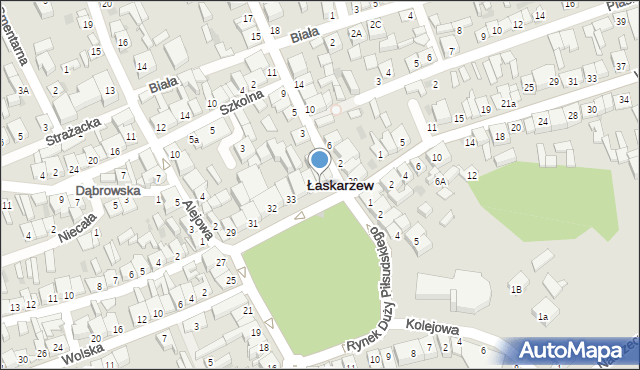 Łaskarzew, Duży Rynek Piłsudskiego Józefa, marsz., 35a, mapa Łaskarzew