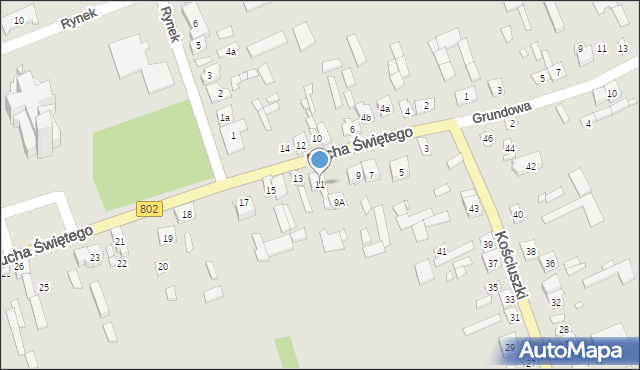 Latowicz, Ducha Świętego, 11, mapa Latowicz