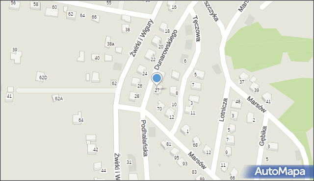 Limanowa, Dunarowskiego Władysława, 27, mapa Limanowa