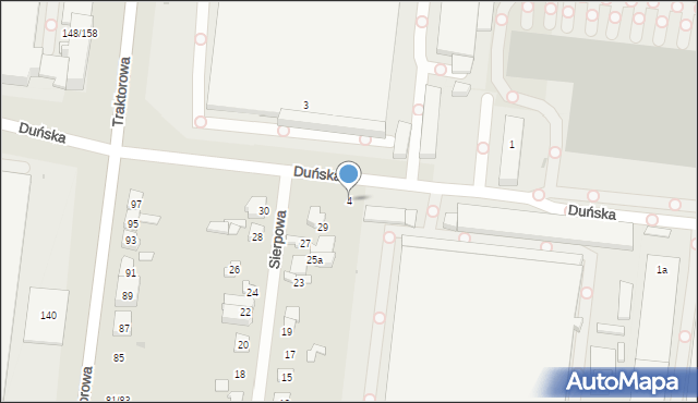 Łódź, Duńska, 4, mapa Łodzi