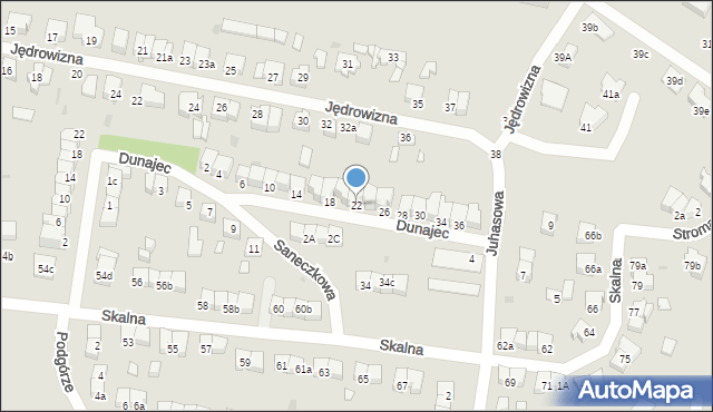 Łódź, Dunajec, 22, mapa Łodzi