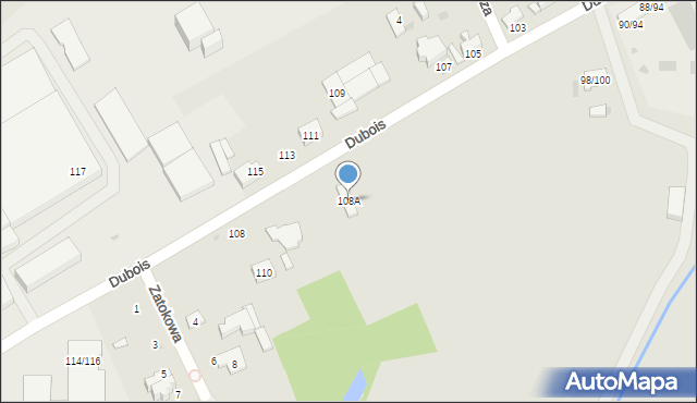 Łódź, Dubois Stanisława, 108A, mapa Łodzi