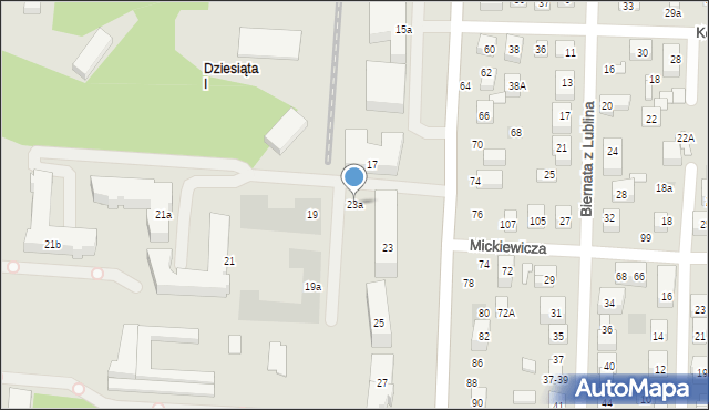 Lublin, Dunikowskiego Ksawerego, 23a, mapa Lublina
