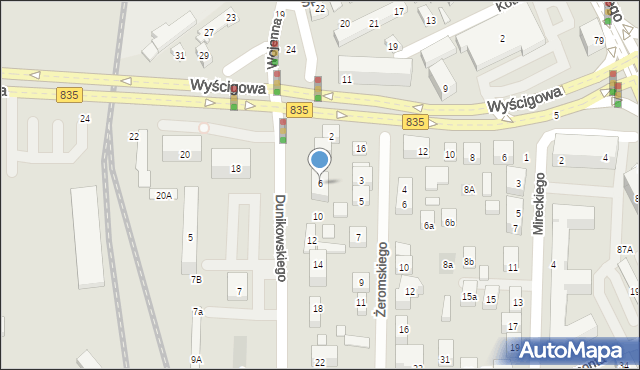 Lublin, Dunikowskiego Ksawerego, 6, mapa Lublina