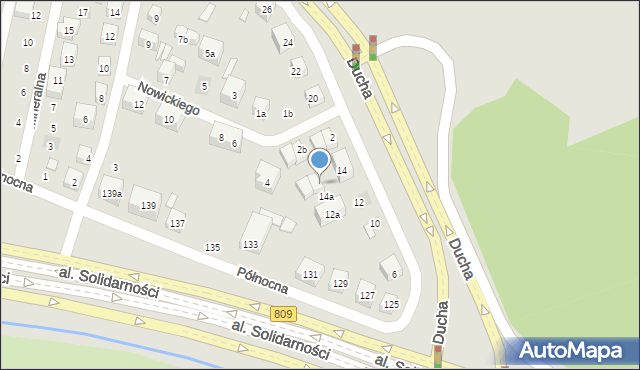 Lublin, Ducha Bolesława, gen., 14b, mapa Lublina