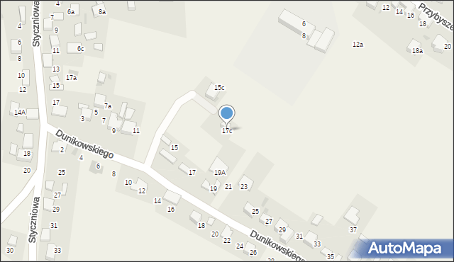 Luszowice, Dunikowskiego Ksawerego, 17c, mapa Luszowice