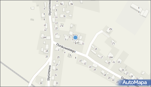 Luszowice, Dunikowskiego Ksawerego, 9, mapa Luszowice