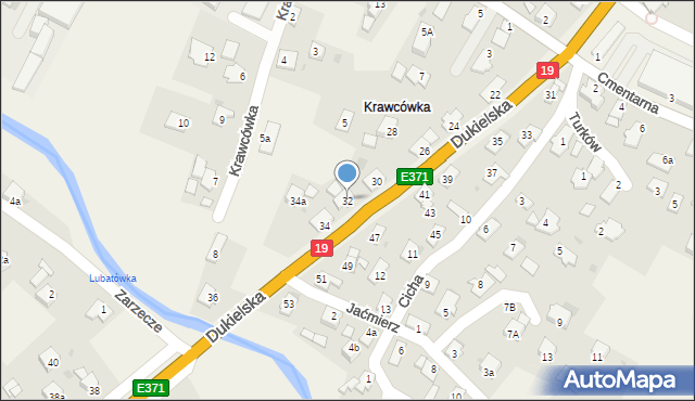 Miejsce Piastowe, Dukielska, 32, mapa Miejsce Piastowe