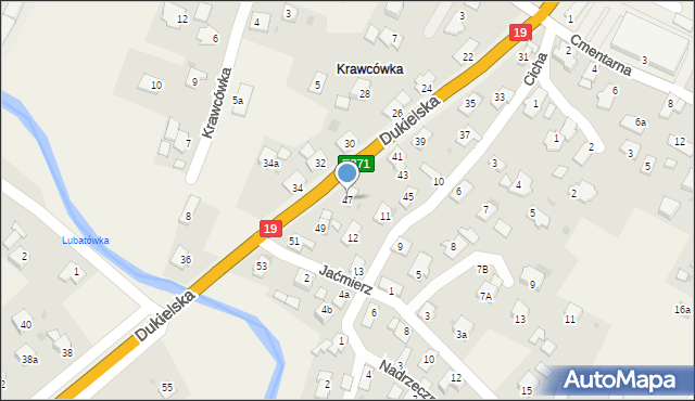 Miejsce Piastowe, Dukielska, 47, mapa Miejsce Piastowe