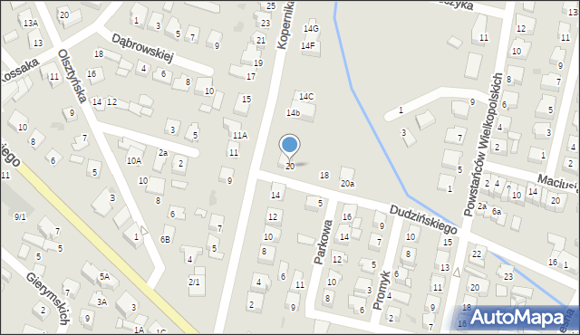 Mława, Dudzińskiego Franciszka, płk., 20, mapa Mława