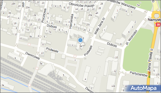 Namysłów, Dubois Stanisława, 3A, mapa Namysłów