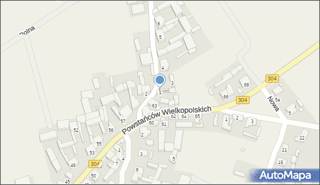 Nowe Kramsko, Dudzińskiego, ks., 1, mapa Nowe Kramsko