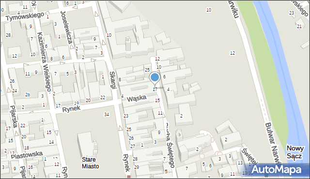 Nowy Sącz, Ducha Świętego, 17, mapa Nowego Sącza