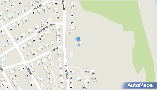 Nowy Sącz, Dunajcowa, 34, mapa Nowego Sącza
