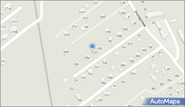 Nowy Sącz, Dunajcowa, 95ea, mapa Nowego Sącza