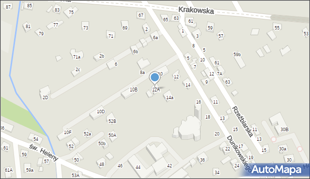 Nowy Sącz, Dunikowskiego Ksawerego, 12A, mapa Nowego Sącza