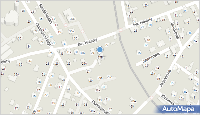 Nowy Sącz, Dunikowskiego Ksawerego, 25B, mapa Nowego Sącza