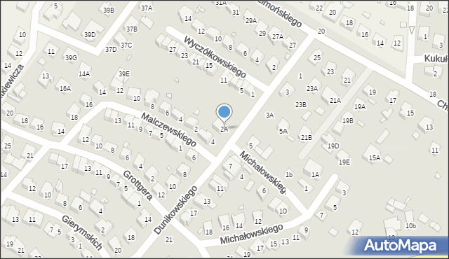 Nysa, Dunikowskiego Ksawerego, 2A, mapa Nysy