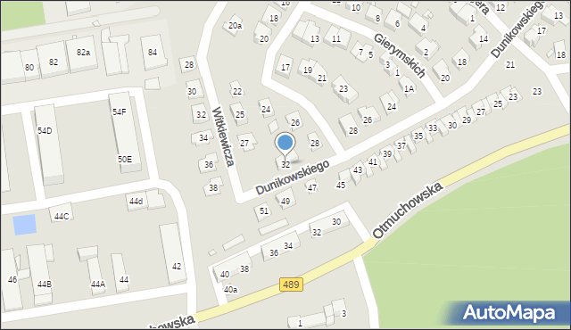 Nysa, Dunikowskiego Ksawerego, 32, mapa Nysy