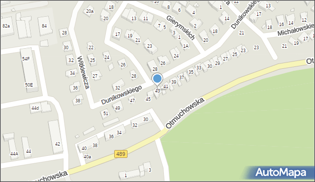 Nysa, Dunikowskiego Ksawerego, 43, mapa Nysy