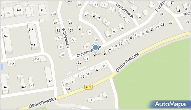 Nysa, Dunikowskiego Ksawerego, 47, mapa Nysy