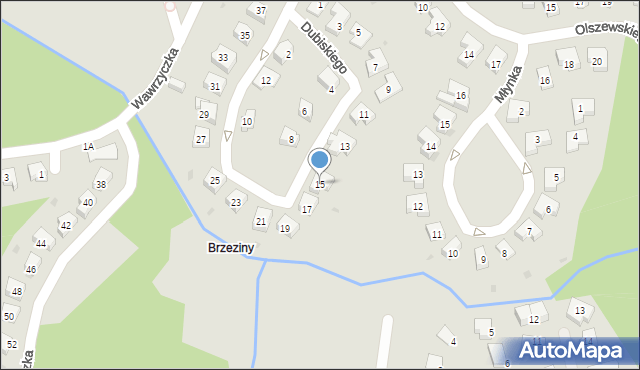 Olsztyn, Dubiskiego Józefa, 15, mapa Olsztyna