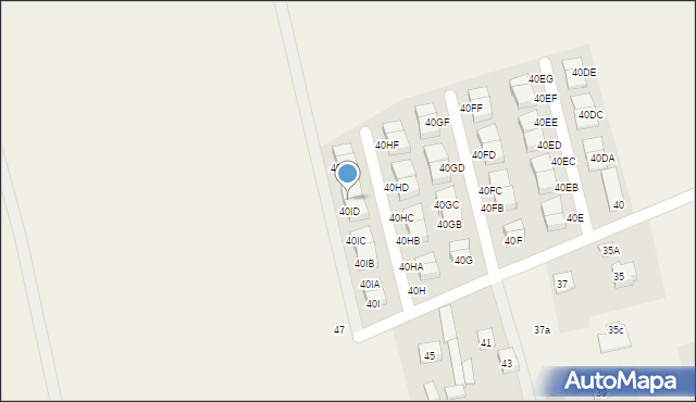 Ołtarzew, Duchnicka, 40IE, mapa Ołtarzew